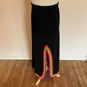 Vintage full-length skirt with dayglo outlined side slit